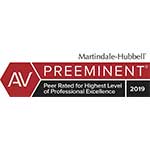 Martindale-Hubbell AV Preeminent Peer Rated for the highest level of professional excellence 2019